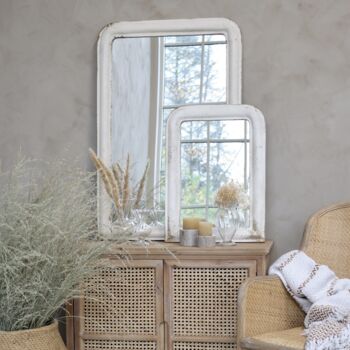 Antique Cream Wooden Wall Mirror, 2 of 3