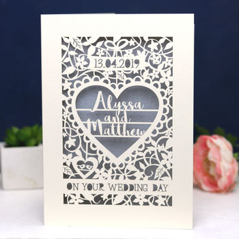 Personalised Papercut 'On Your Wedding Day' Card, 2 of 9