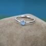 Sterling Silver Minimalist Genuine Aquamarine Ring, thumbnail 4 of 10