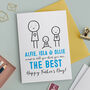 Cute Character Personalised Fathers Day Card, thumbnail 2 of 6