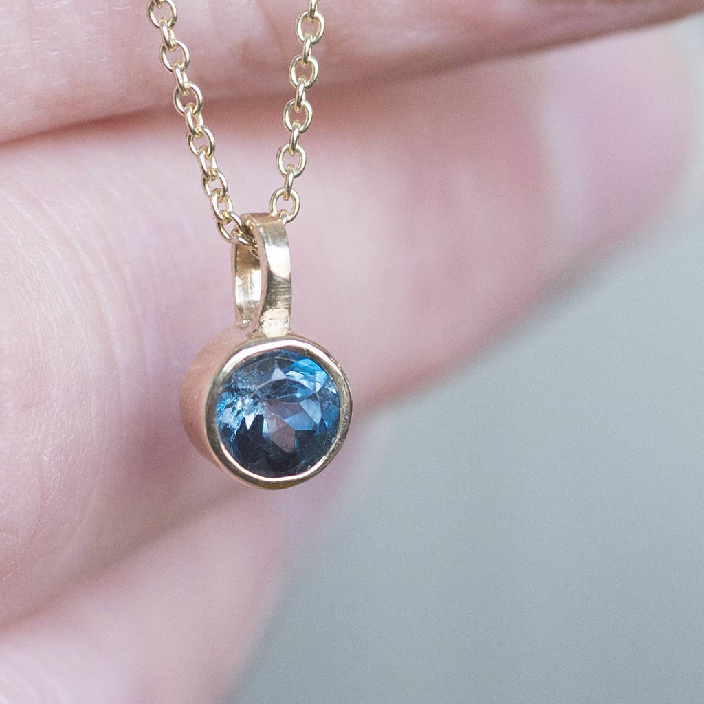 london blue topaz gold solitaire pendant by alison moore designs