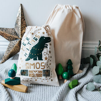 Personalised Dinosaur Christmas Sack, 4 of 5