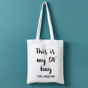 'This Is My Gin Bag, I Mean Gym' Tote Bag By Sunday's Daughter