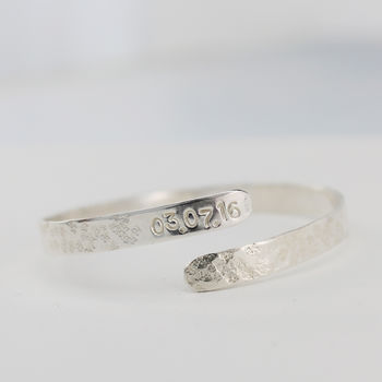 Sterling Silver Personalised Boys Christening Bangle, 2 of 9