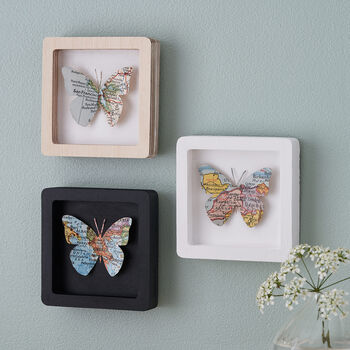 Personalised Miniature Map Butterfly 50th Birthday Gift, 3 of 4