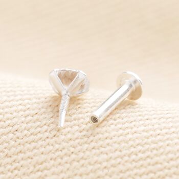 Sterling Silver Diamante Crystal Piercing Earring, 5 of 6