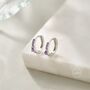 Dainty Purple Cz Huggie Hoop Earrings, thumbnail 5 of 11