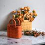 Orange Garden Weave Basket Handbag Vase, thumbnail 7 of 8