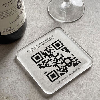 Personalised Logo Branded Qr Code Acrylic Coaster, 3 of 6