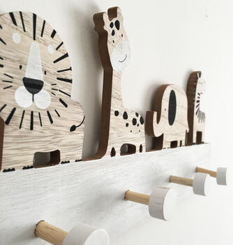 Children's Wooden Animal Wall Coat Hooks, 5 of 6