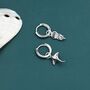 Mismatched Manta Ray Fish And Jellyfish Huggie Hoop Earrings, thumbnail 6 of 12
