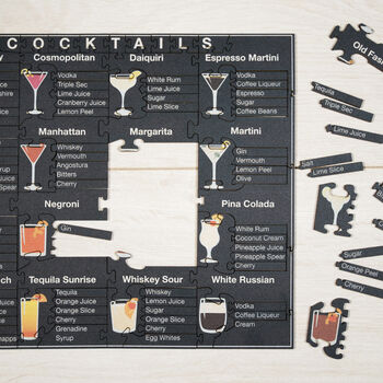Cocktails Wooden Jigsaw Puzzle, 2 of 5