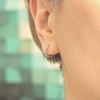 Huggie Hoop Earrings Sterling Silver Everyday Jewellery, 3 of 8
