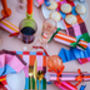 Colourful Lilac And Mustard Stripe Christmas Crackers, thumbnail 5 of 7