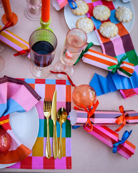 Colourful Lilac And Mustard Stripe Christmas Crackers, 5 of 7