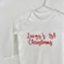 First Christmas Embroidered Personalised Babygro Sleepsuit, thumbnail 2 of 5