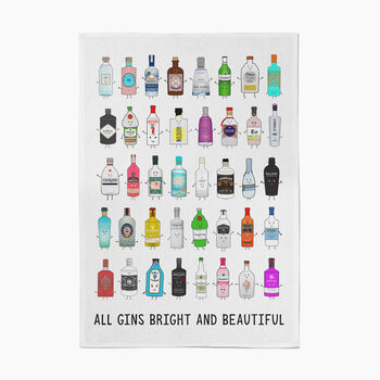 'All Gins Bright And Beautiful' Gin Tea Towel, 2 of 3