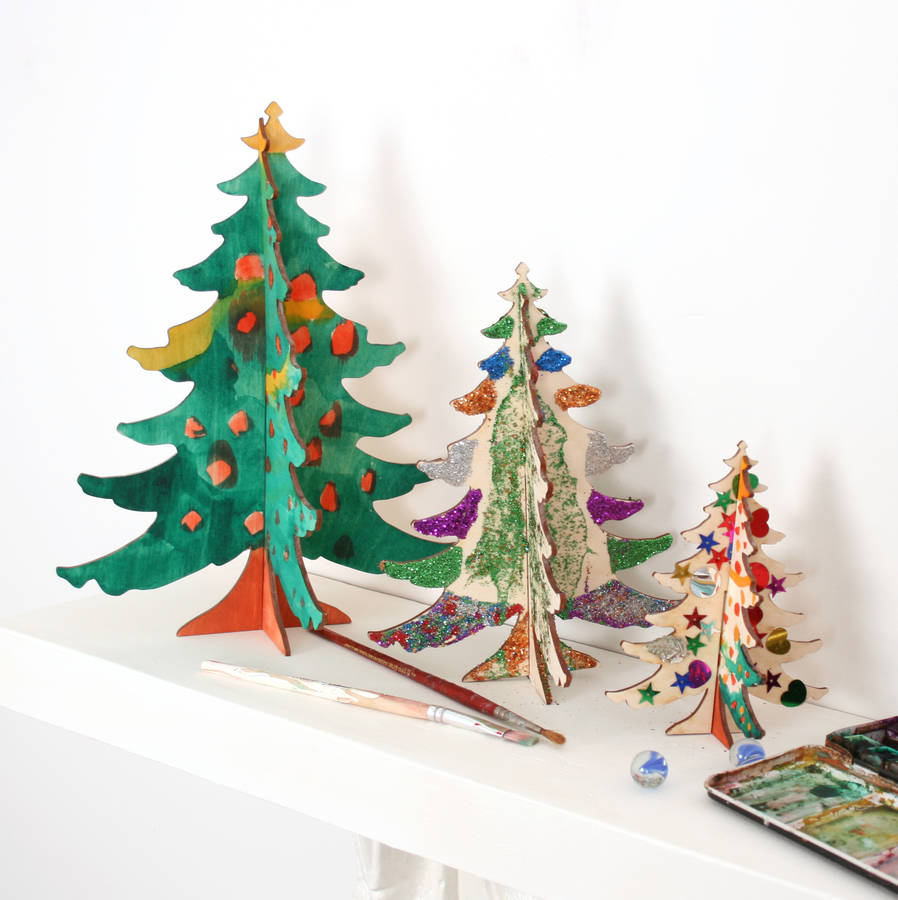 craft diy  christmas  tree  table decorations  by bombus 