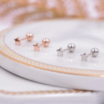Tiny Star Screw Back Earrings In Sterling Silver, 6 of 12