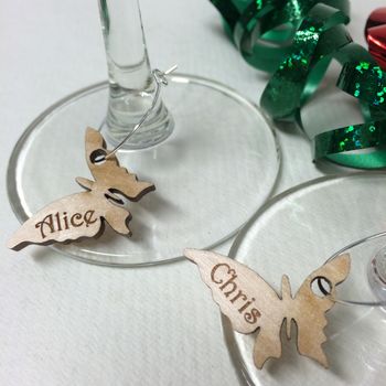 Personalised Five Butterfly Wine Glass Charms, 3 of 5