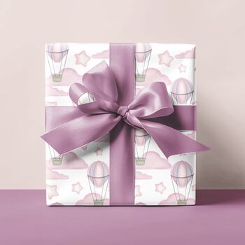 Hot Air Balloon Gift Wrapping Paper Available In Blue Or Pink, 8 of 11