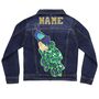 Personalised Kids Denim Jacket With Sequin Peacock, thumbnail 5 of 7