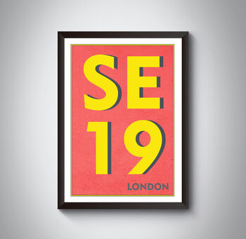 Se19 Crystal Place, London Postcode Typography Print, 10 of 10