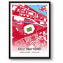 Man United Football Gift Old Trafford Manchester Stadium Art Map A3 Print, thumbnail 1 of 4