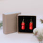 Red Drop Earrings, thumbnail 1 of 4