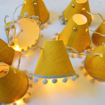 Mustard, Olive And Teal Pom Pom Fairy Lights, 6 of 12