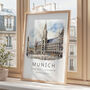 Munich Germany, Travel Art Illustration Print, thumbnail 2 of 7