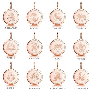 Personalised Rose Gold Plated Zodiac Icon Necklace, 2 of 12