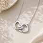 Personalise Mother And Daughter Twin Heart Necklace Engraved Name, thumbnail 1 of 10