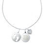 Silver Footprints And Zirconia Heart Necklace, thumbnail 2 of 5