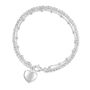 Rope Chain Heart Urn Ashes Bracelet Sterling Silver, thumbnail 4 of 7