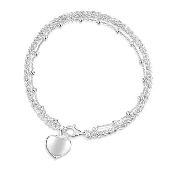 Rope Chain Heart Urn Ashes Bracelet Sterling Silver, 4 of 7