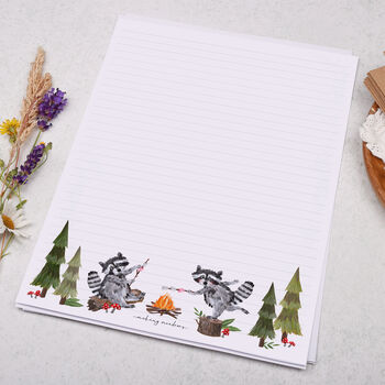 A4 Letter Writing Paper With Raccoons Camping, 3 of 4