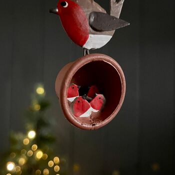 Robins Nesting Hanging Christmas Decoration, 2 of 2