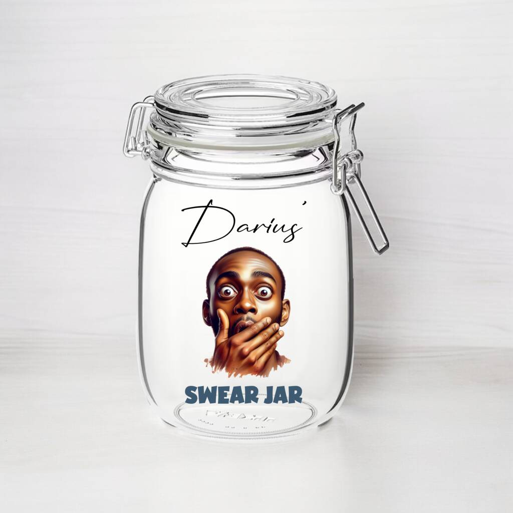 Personalised Swear Jar In Kilner Style B