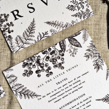 Woodland Fern Wedding Invitation Set, 7 of 12