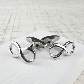 Rose Gold Colour Infinity Cufflinks, 4 of 5