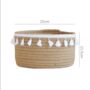 Wicker Storage Basket With Tassel Design, thumbnail 2 of 5