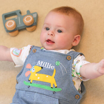 Personalised Dog Dungarees For Baby Newborn Gift, 6 of 10