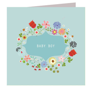 Floral Baby Boy Card, 2 of 5