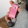 Custom Country Pink Leather Travel Keyring Gift Set, thumbnail 2 of 5