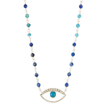 Evil Eye Protection Turquoise And Lapis Lazuli Necklace, 2 of 11