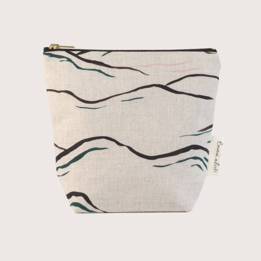 Natural Linen Mountain Wash Bag By Emma Alviti