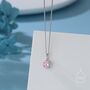Sterling Silver Tourmaline Pink Cz Bubble Pendant Necklace, thumbnail 1 of 12