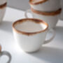 White Set Of Six Handmade Porcelain Tea Cup With Saucer, thumbnail 9 of 12