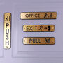 G Decor Premium Lacquered Polished Brass Door Sign Engraved Push, Pull, Exit, Or Office Plaque For Indoor Or Outdoor Display, thumbnail 1 of 5